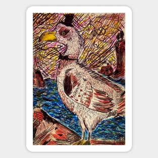 Dapper Gull at Sunset Sticker